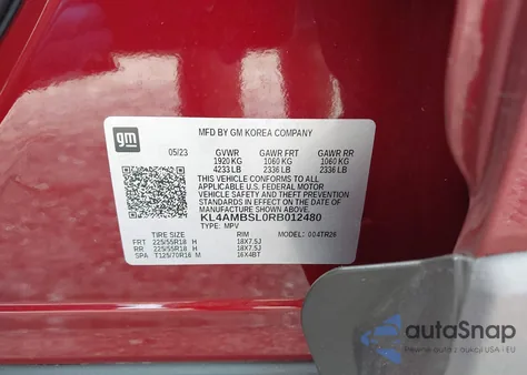 2024 Buick Encore Gx Preferred из США, поврежденный, VIN KL4AMBSL0RB012480